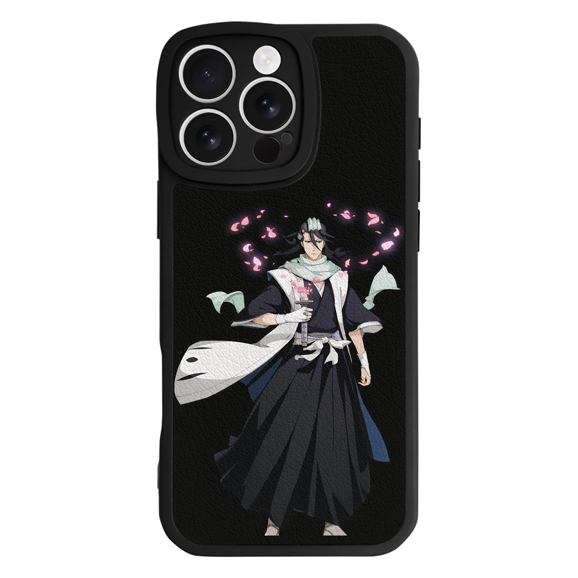 （画像用） ブリーチ くちき びゃくや BLEACH Kuchiki Byakuya 【iPhone 16シリーズ対応】シリコンスマホケース（レザー調） 材質：シリコン